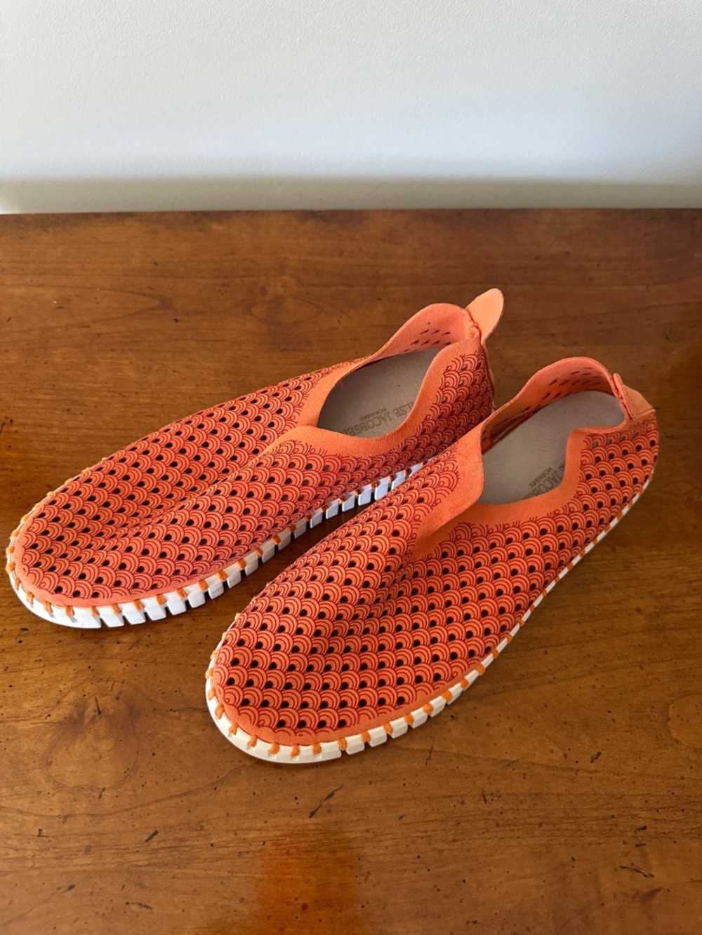 Ilse Jacobsen, Orange Slip-On Knit Sneakers